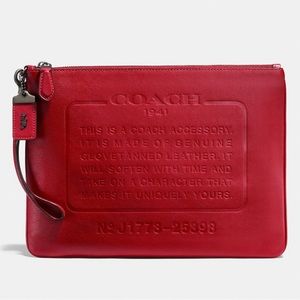 Coach 1941 Story patch red oversized wristlet